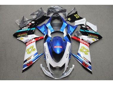 2011-2021 Blue White Red Rockstar 22 Suzuki GSXR600 Bike Fairing Kit UK