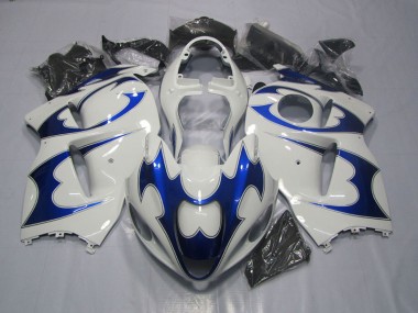 1996-2007 White Blue Suzuki GSXR1300 Hayabusa Bike Fairing Kit UK