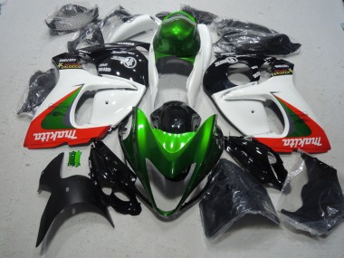 2008-2019 White Green Makita Suzuki GSXR1300 Hayabusa Replacement Fairings UK