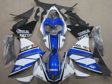 2000-2001 Blue White Blue White ENEOS Yamaha YZF R1 Motorcycle Fairing Kits UK