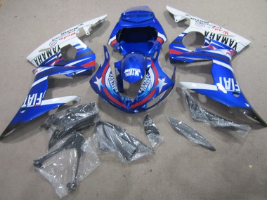 2003-2005 Blue White Motul Fiat Yamaha YZF R6 Motorcylce Fairings UK