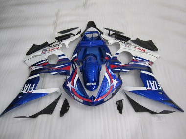 2003-2005 Blue White Motul Fiat Yamaha YZF R6 Motorcycle Fairing UK