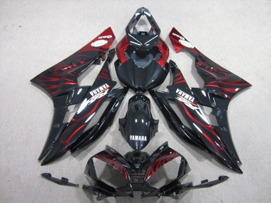 2006-2007 Black Red Flame Yamaha YZF R6 Motorcycle Bodywork UK